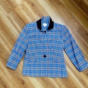 Plaid Blue Women's Jacket